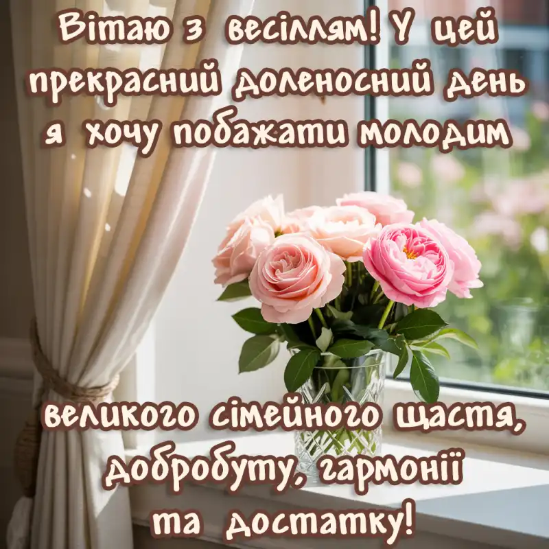Привітання з одруженням своїми словами