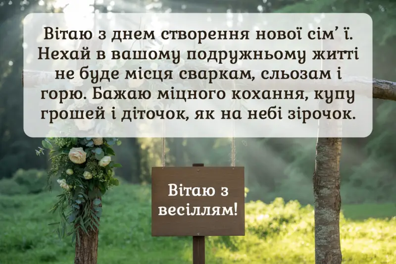 Привітання з одруженням своїми словами