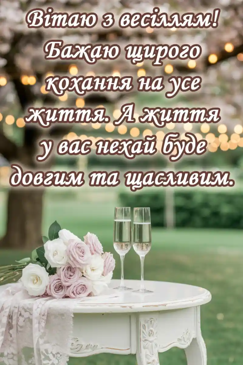 Привітання з одруженням своїми словами